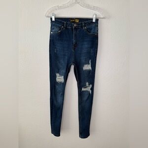 Distressed Blue Jeans